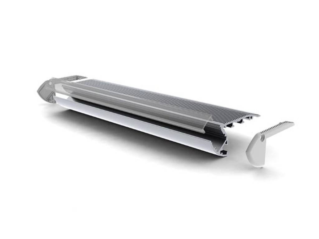 ALU-STAIR - ALUMINIUMPROFIL FÜR LED-STREIFEN - RUND - ELOXIERTES ALUMINIUM - SILBER - 2 m