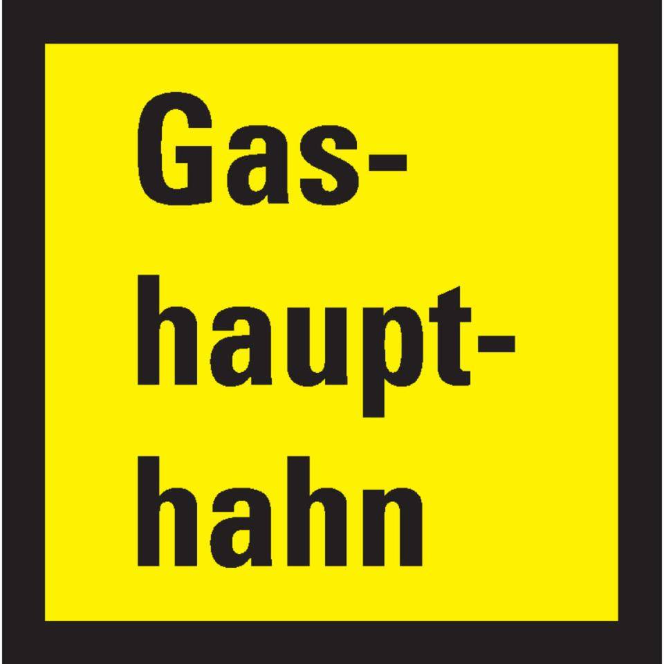 Feuerwehrzeichen Gashaupthahn, Aluminium RA0, reflektierend, 250x250mm, DIN 4066, nach StVO