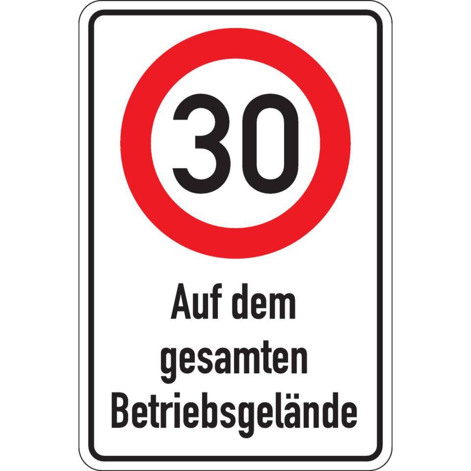Kombischild 30km/h-Auf dem gesamten Betriebsgelände, AluminiumTyp0, reflektierend, 600x900mm