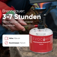 EVOCAMP 2x Propan/Butan Gaskartusche 300g - Schraubkartusche passend für Weber Q100/1200 EVOCAMP 2x Propan/Butan Gaskartusche 300g - Schraubkartusche passend für Weber Q100/1200