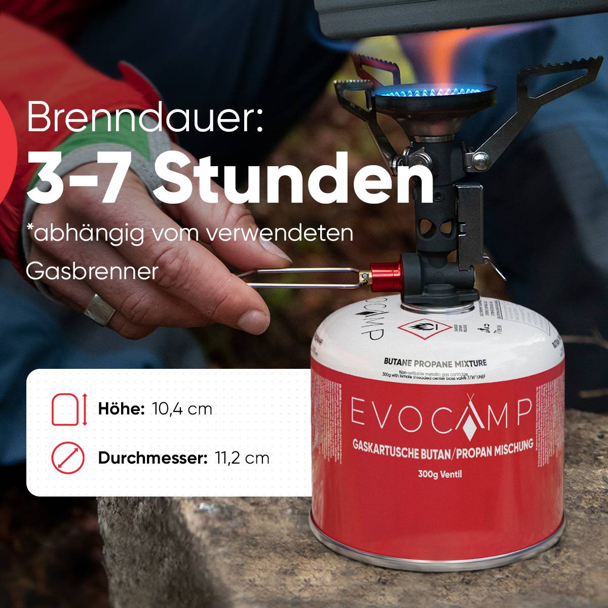 EVOCAMP 6x Propan/Butan Gaskartusche 300g - Schraubkartusche passend für Weber Q100/1200