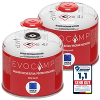 EVOCAMP 2x Propan/Butan Gaskartusche 300g - Schraubkartusche passend für Weber Q100/1200 EVOCAMP 2x Propan/Butan Gaskartusche 300g - Schraubkartusche passend für Weber Q100/1200