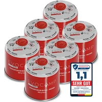 EVOCAMP 6x 500g Propan/Butan Gaskartusche mit Schraubventil - Zuverlässige Energie für Camping und Outdoor EVOCAMP 6x 500g Propan/Butan Gaskartusche mit Schraubventil - Zuverlässige Energie für Camping und Outdoor