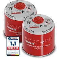 EVOCAMP 2x 500g Propan/Butan Gaskartusche mit Schraubventil - Zuverlässige Energie für Camping und Outdoor EVOCAMP 2x 500g Propan/Butan Gaskartusche mit Schraubventil - Zuverlässige Energie für Camping und Outdoor