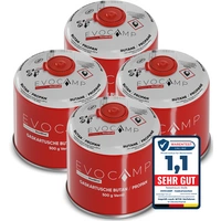 EVOCAMP 4x 500g Propan/Butan Gaskartusche mit Schraubventil - Zuverlässige Energie für Camping und Outdoor EVOCAMP 4x 500g Propan/Butan Gaskartusche mit Schraubventil - Zuverlässige Energie für Camping und Outdoor