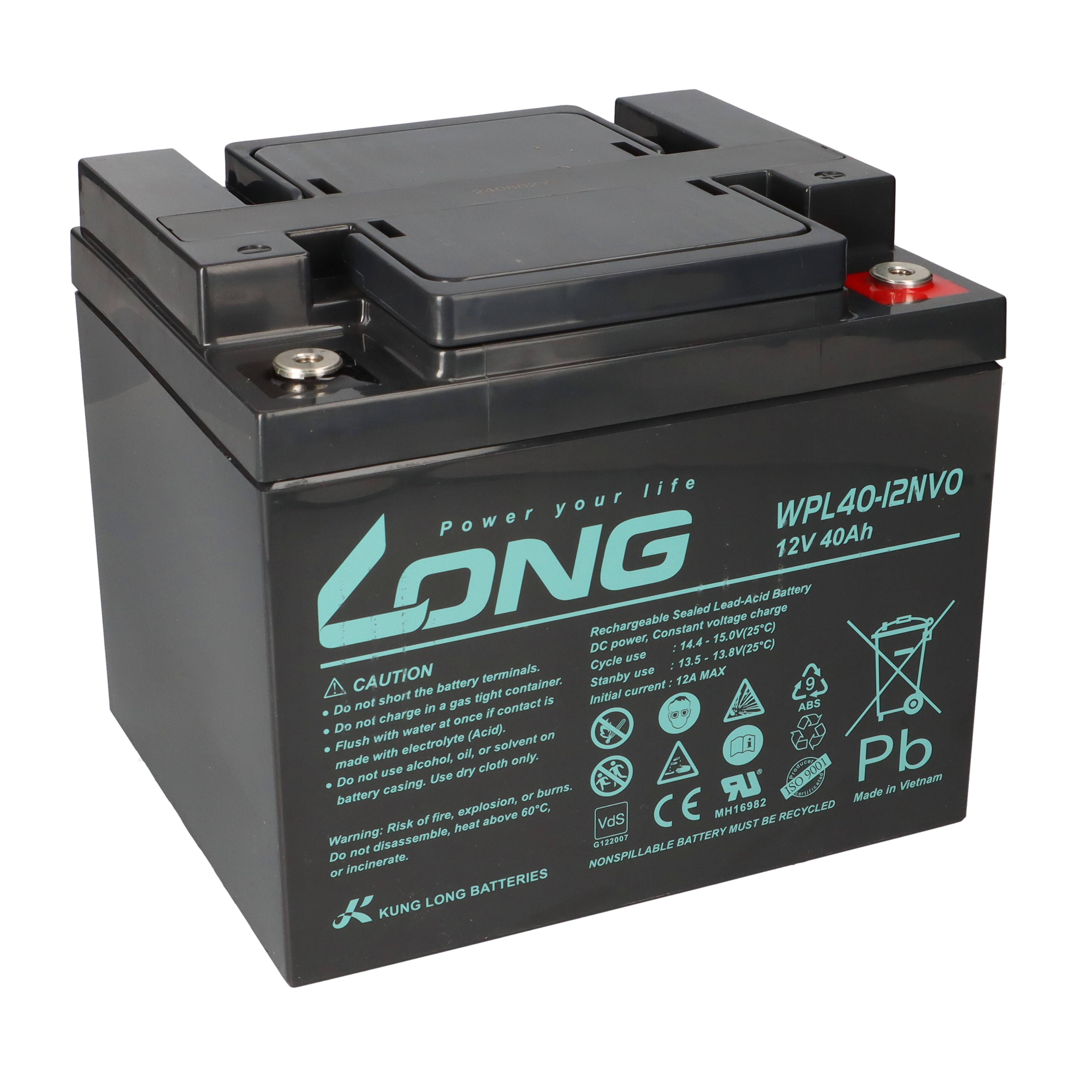 Kung Long WPL40-12NV0 12V 40Ah AGM Bleiakku M6 Longlife