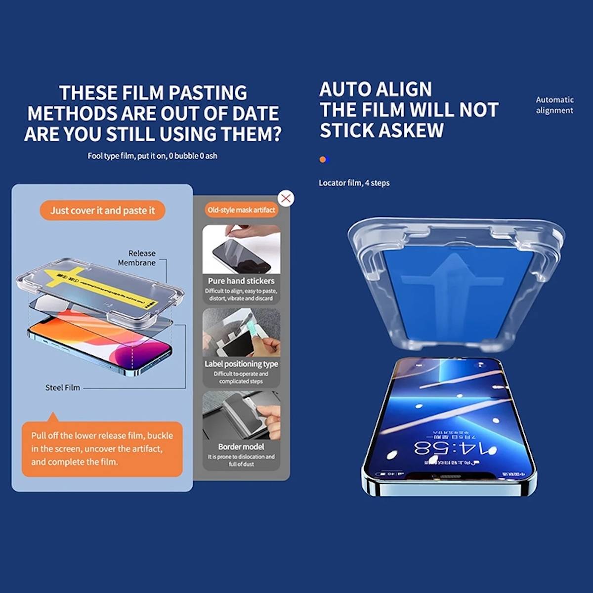 Für Apple iPhone 14 Pro / 15 HD Staubdichte Antistatische Glas Folie