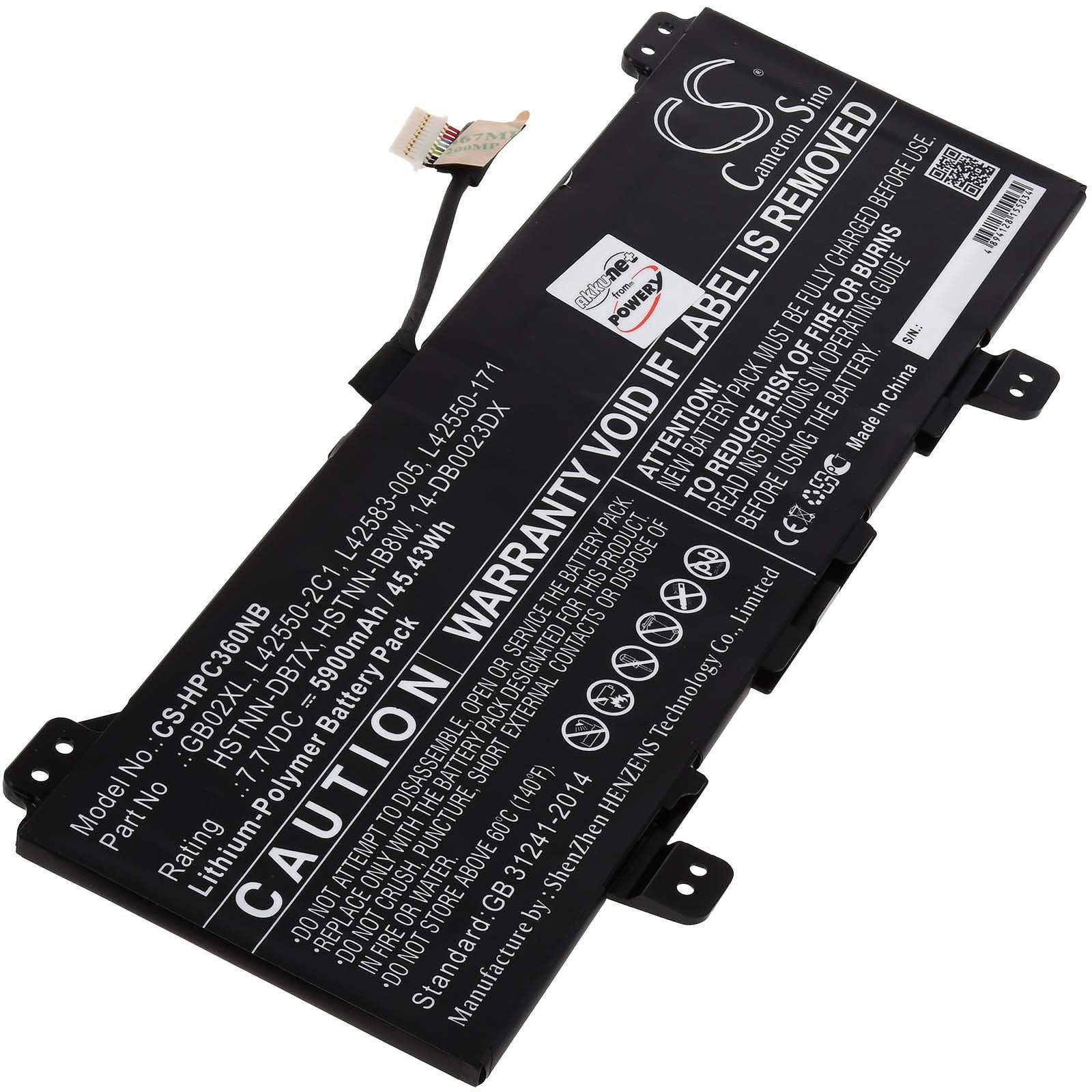 Powery Akku kompatibel mit HP Typ HSTNN-DB7X, 7,7V, Li-Polymer