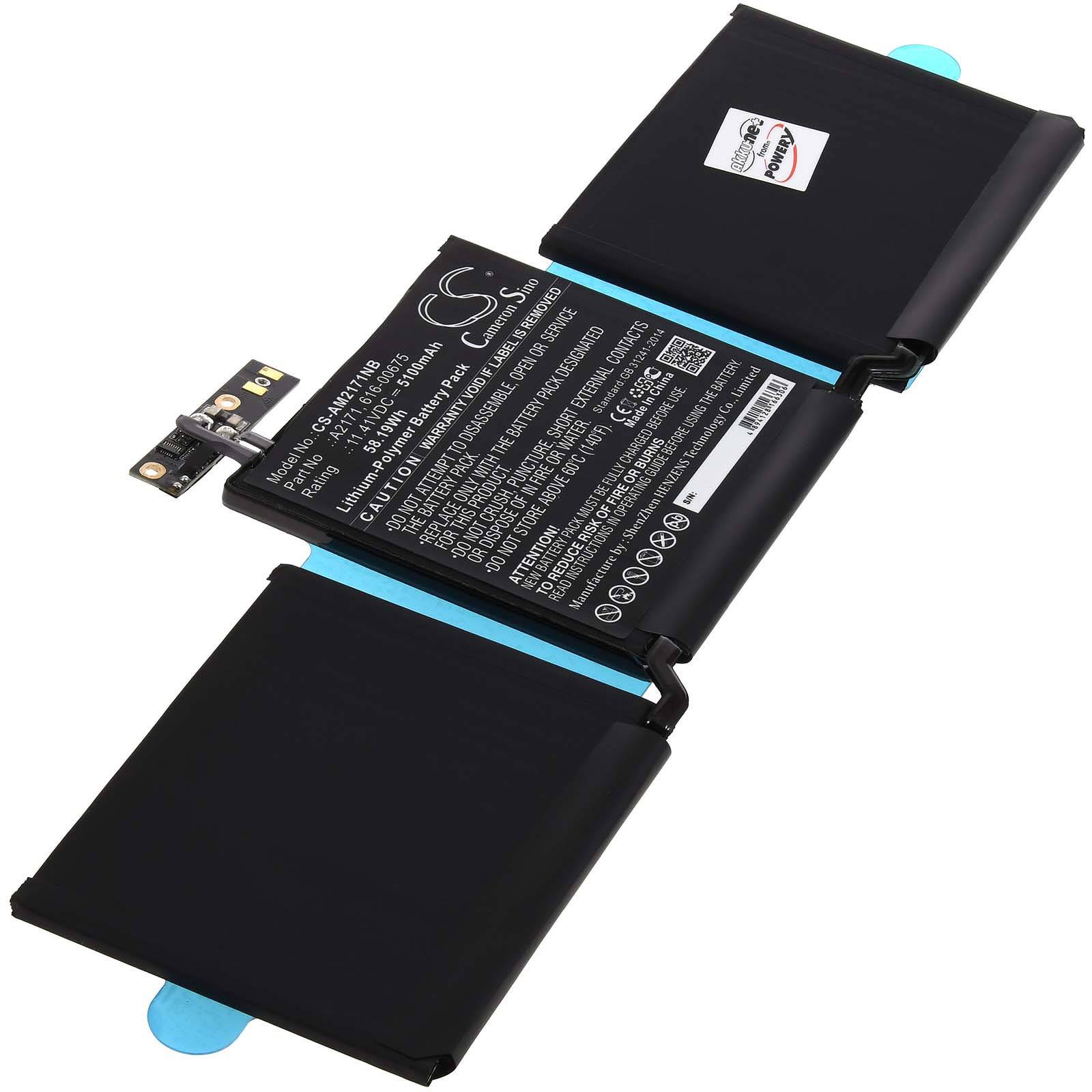 Powery Ersatzakku kompatibel mit Laptop Apple Macbook Pro EMC 3301, 11,4V, Li-Polymer