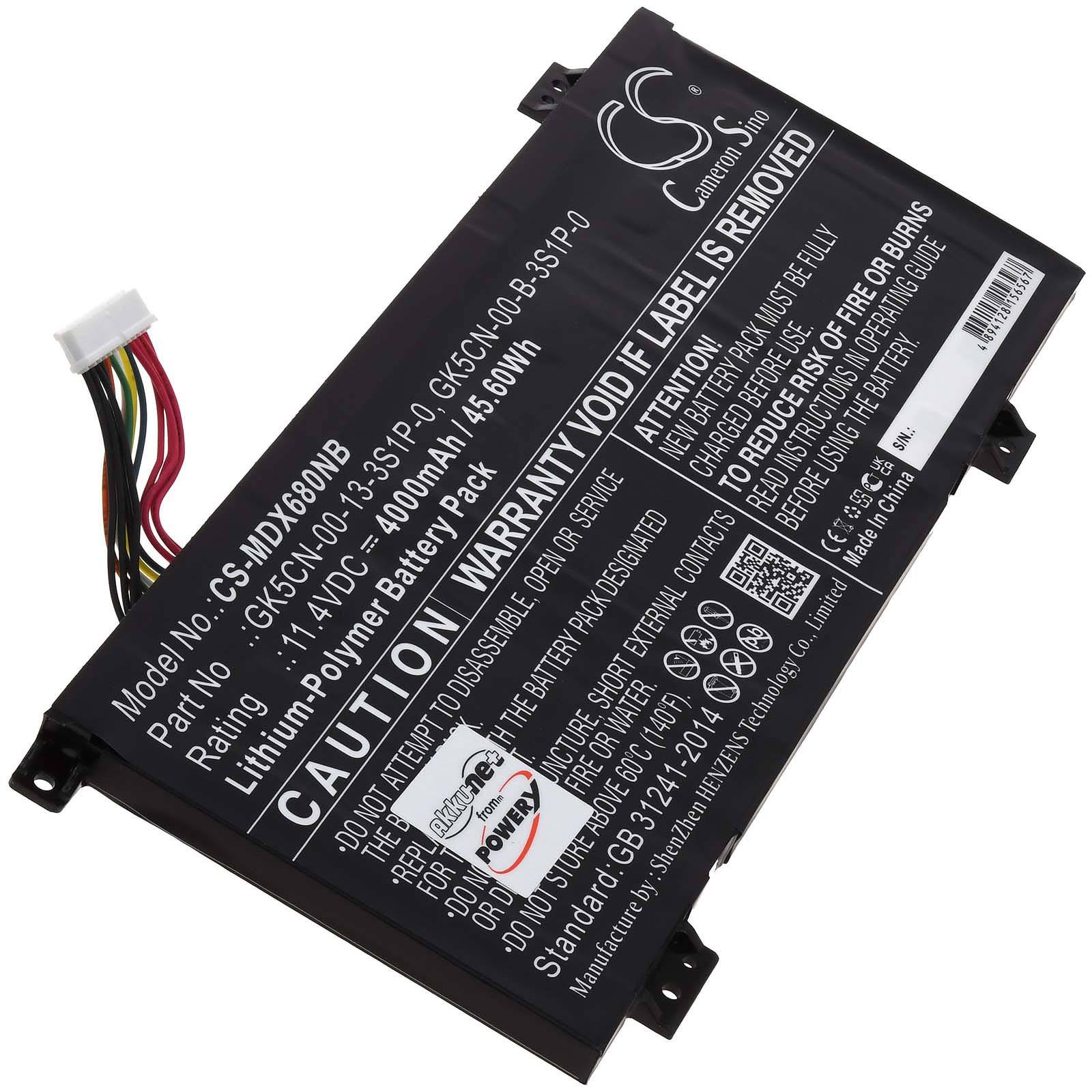 Powery Akku kompatibel mit Medion Typ 30027408, 11,4V, Li-Polymer