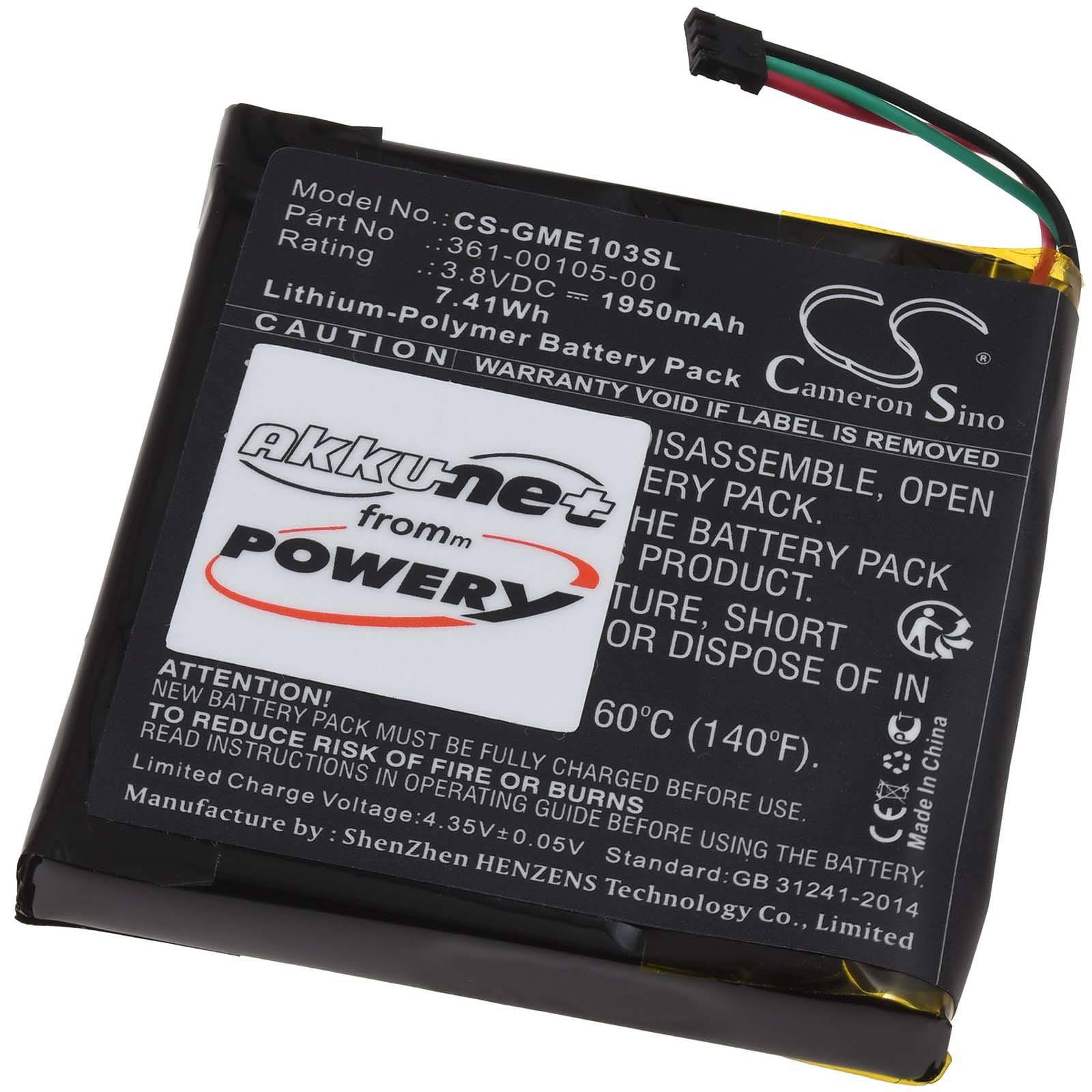 Powery Akku passend für GPS Fahrrad-Computer Garmin Edge 1030, Typ 361-00105-00, 3,8V, Li-Polymer
