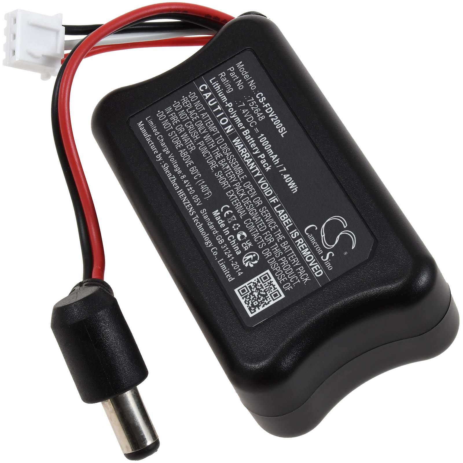 Powery Akku kompatibel mit Fatshark Typ 752648, 7,4V, Li-Polymer