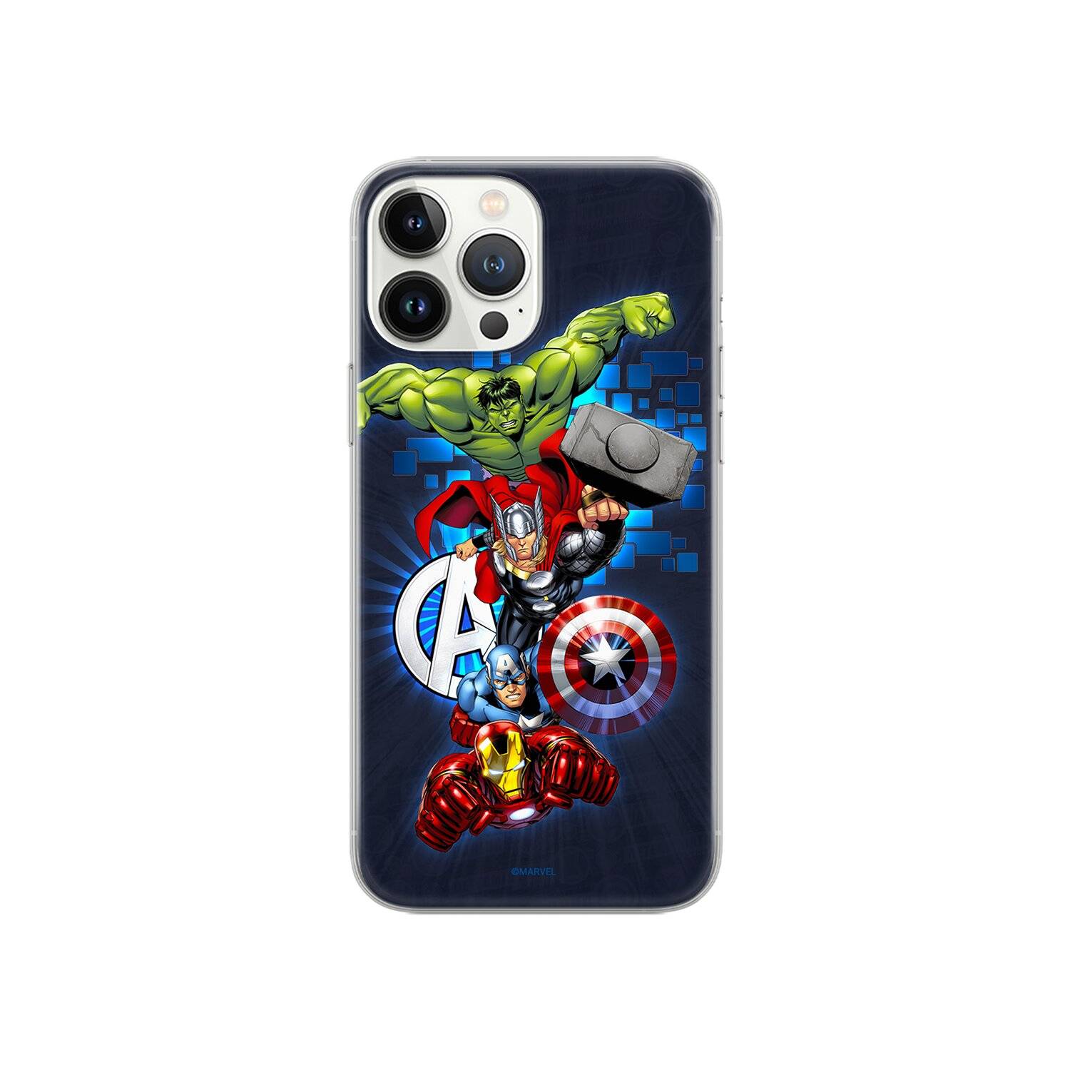 Handyhülle Avengers 001 Marvel Full Print Marineblau kompatibel mit Samsung Galaxy S23