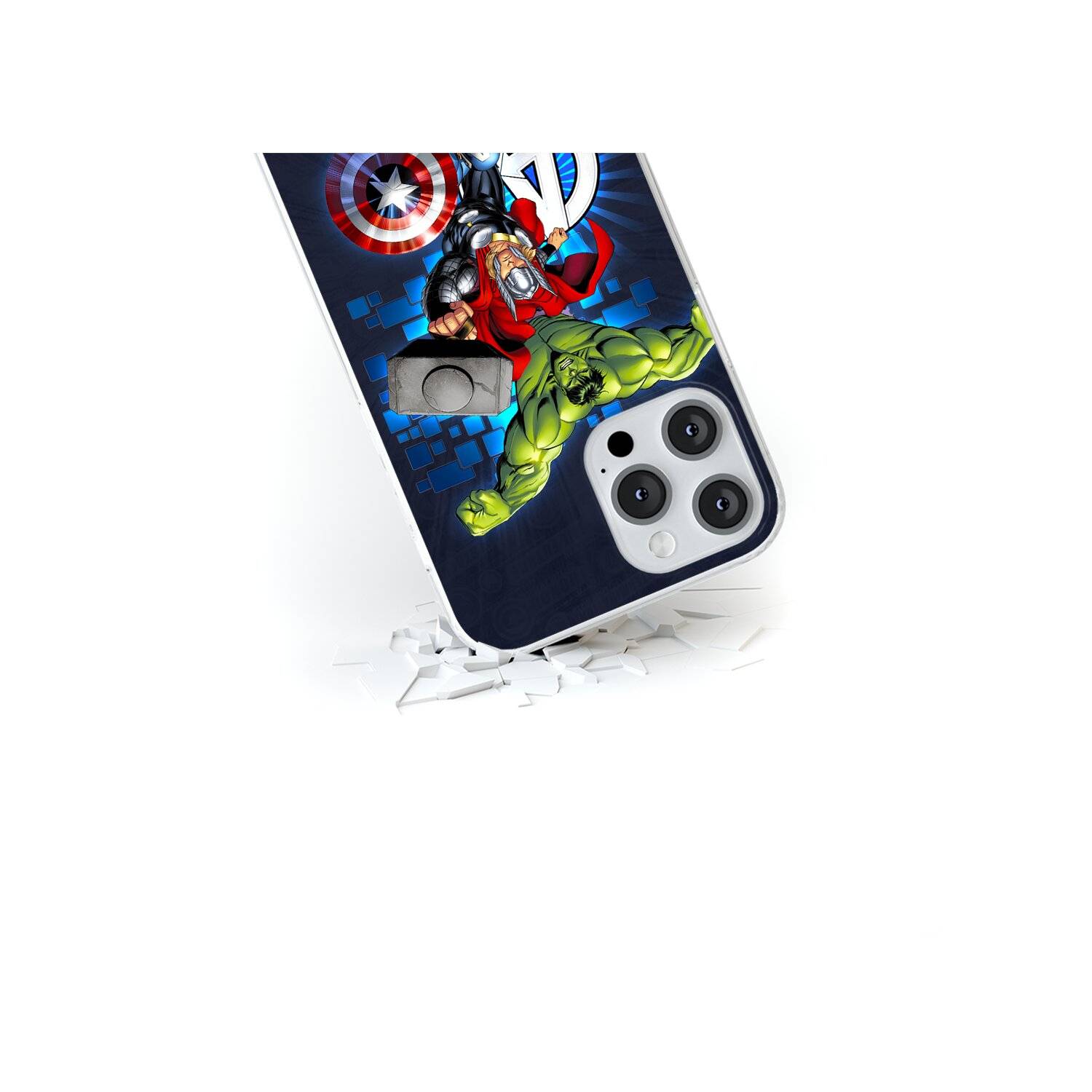 Handyhülle Avengers 001 Marvel Full Print Marineblau kompatibel mit Samsung Galaxy A14 5G