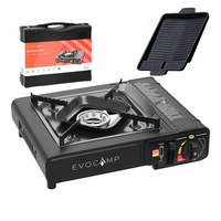 EVOCAMP Gaskocher 1-flammig für 227g Gaskartuschen mit BBQ Grillplatte 38 cm inkl. Transportkoffer EVOCAMP Gaskocher 1-flammig für 227g Gaskartuschen mit BBQ Grillplatte 38 cm inkl. Transportkoffer