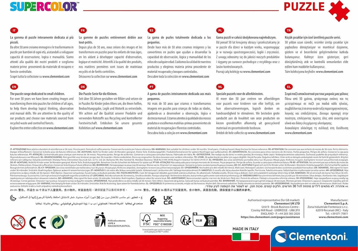 CLEMENTONI Puzzle Sonic 104 Teile