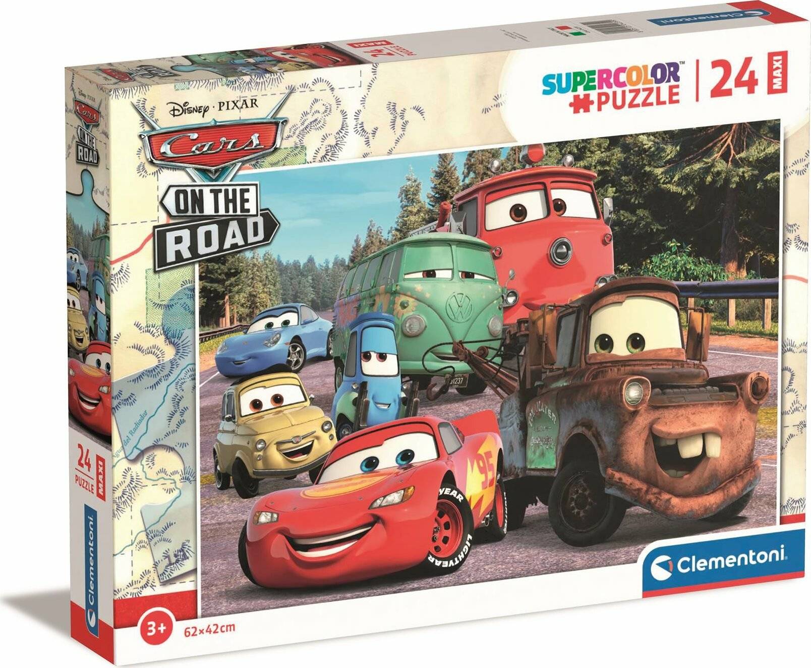 CLEMENTONI Puzzle Autos auf der Straße MAXI 24 Teile