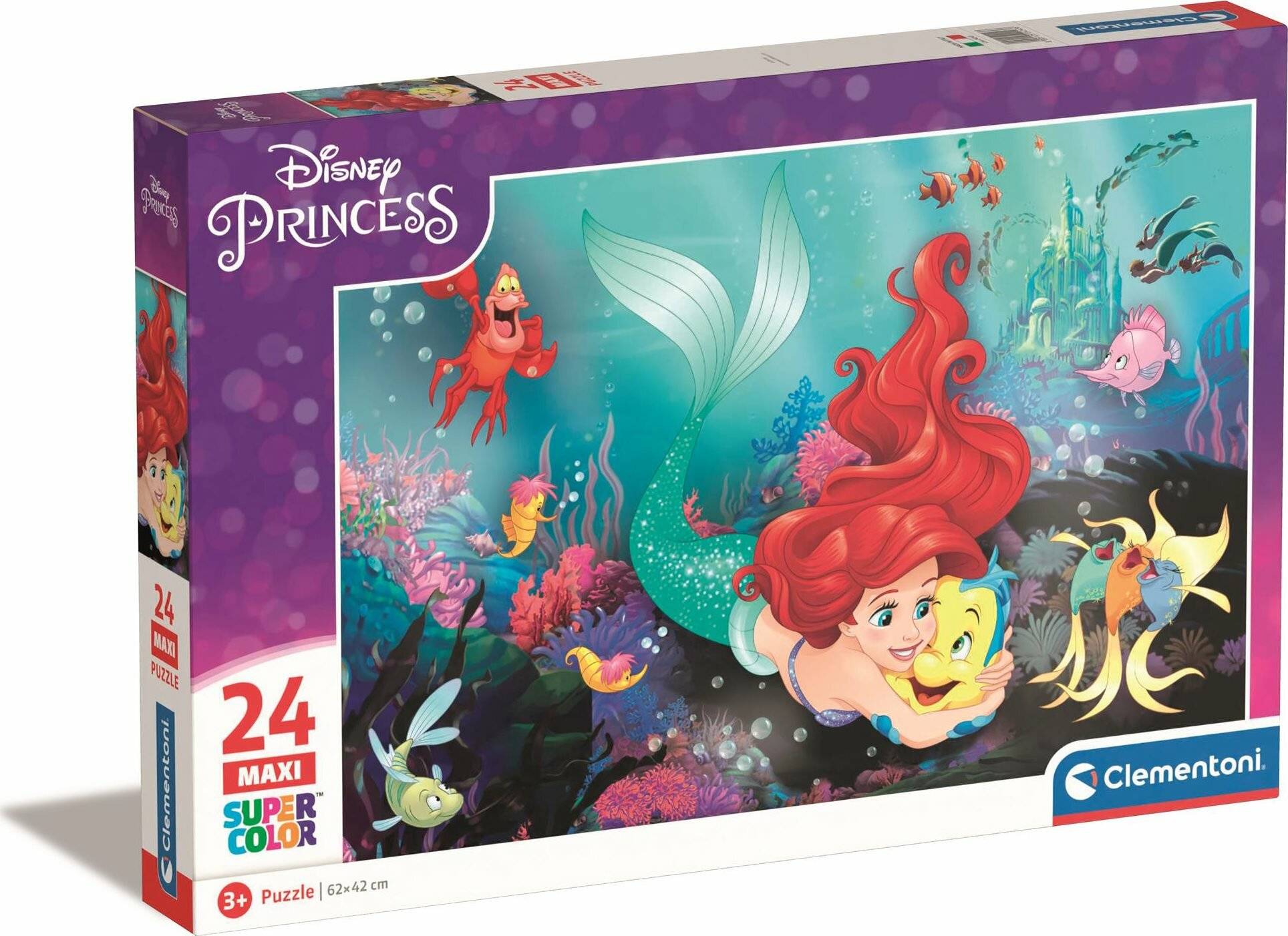 CLEMENTONI Puzzle Disney-Prinzessinnen: Die kleine Meerjungfrau MAXI 24 Stück