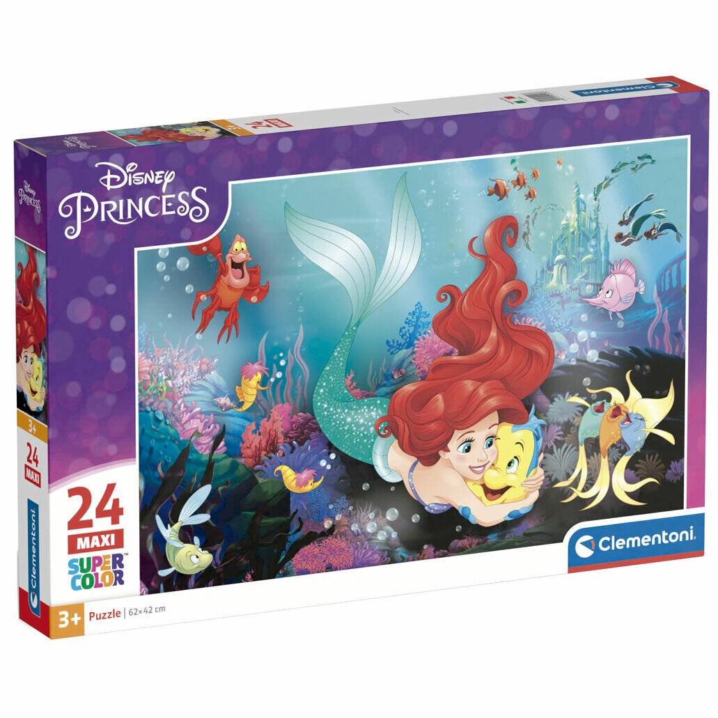 CLEMENTONI Puzzle Disney-Prinzessinnen: Die kleine Meerjungfrau MAXI 24 Stück