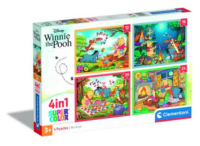 CLEMENTONI Puzzle Winnie the Pooh 4in1 (12+16+20+24 Teile)
