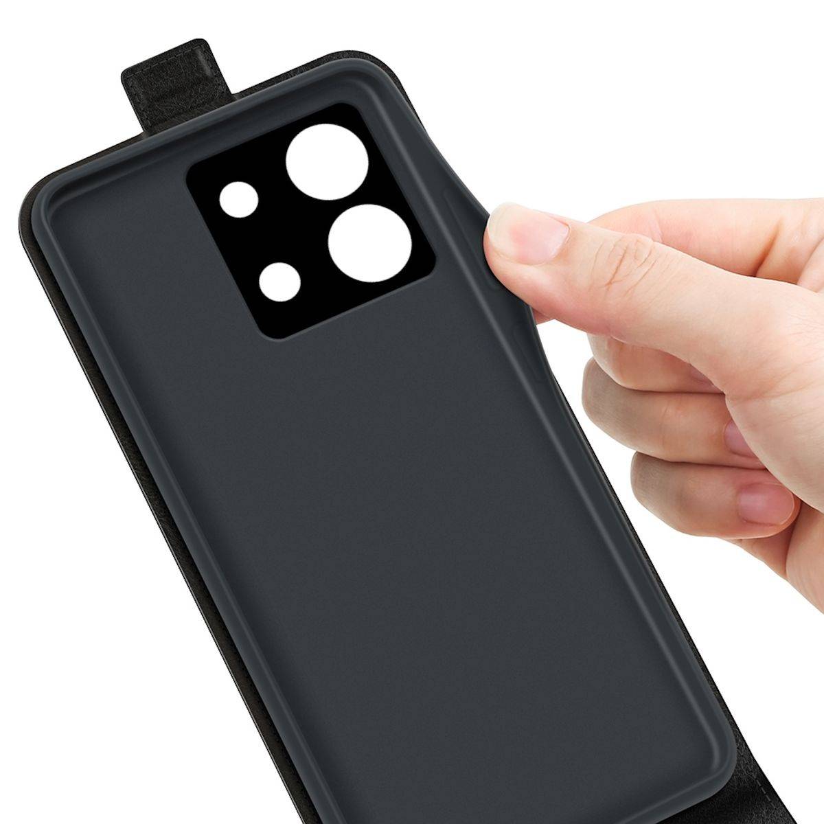 Für Xiaomi Redmi Note 13 Pro / Poco X6 Fliptasche Schwarz Hülle Tasche