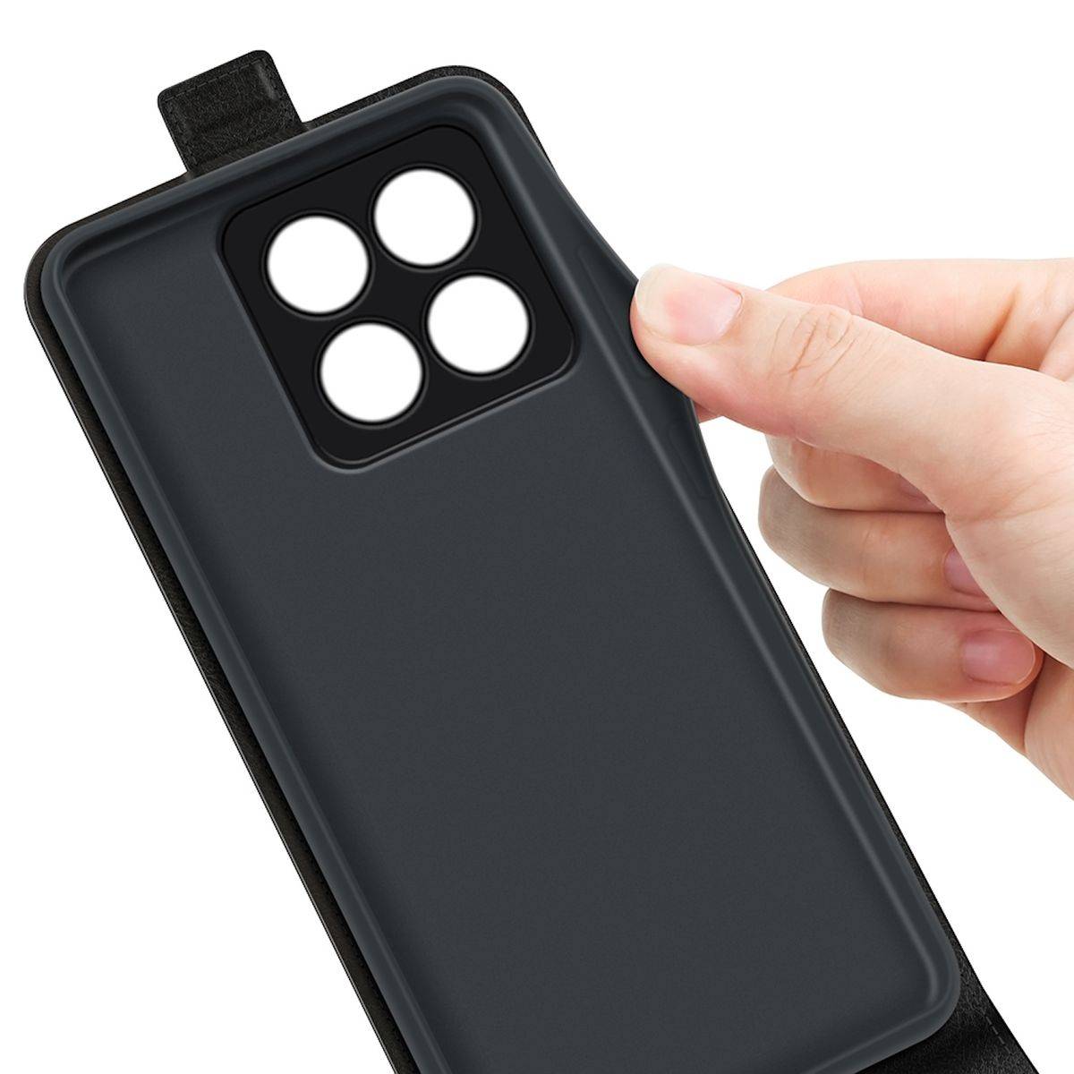 Für Xiaomi 14 Pro Fliptasche Schwarz Hülle Case Cover Tasche Schutz