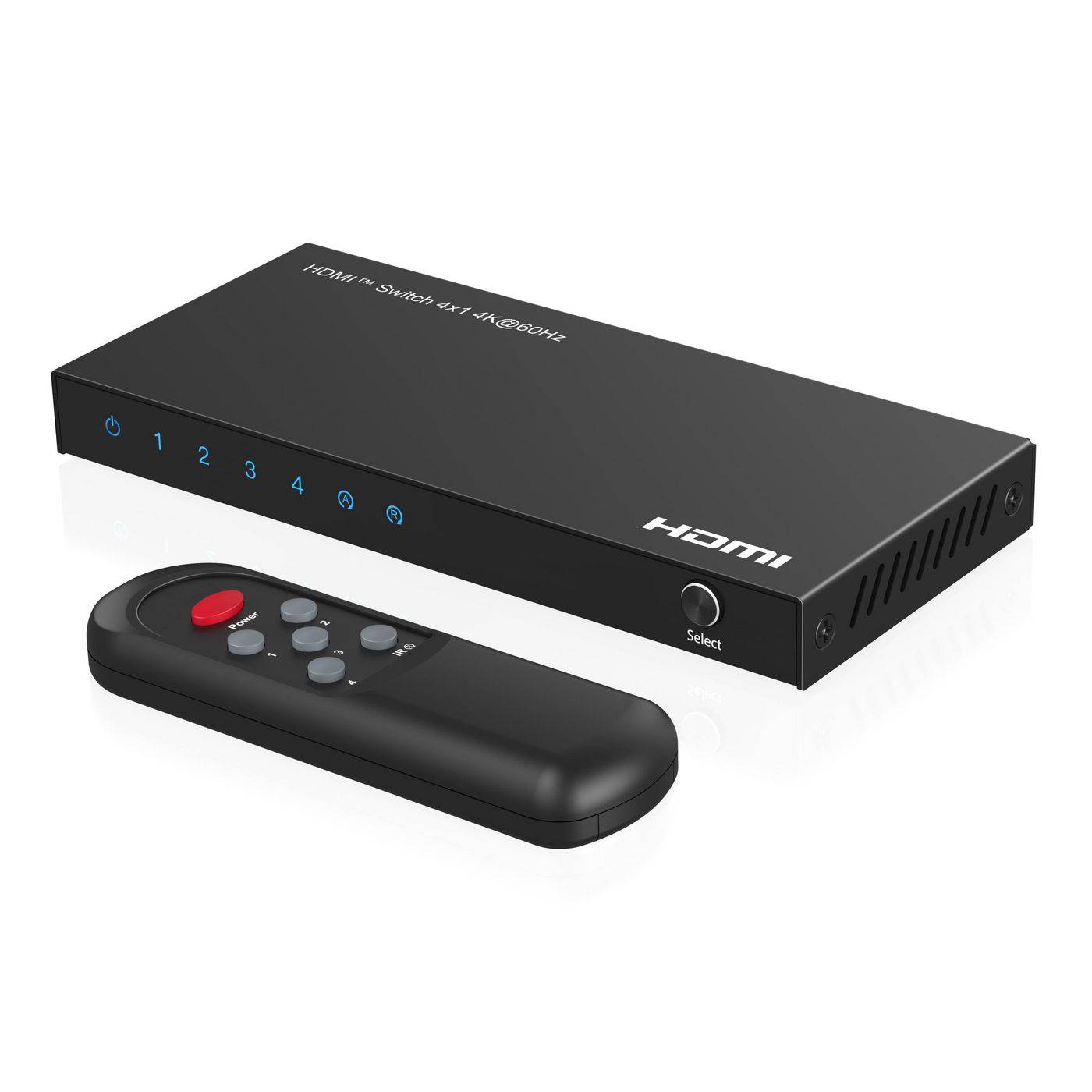 4K 60Hz HDMI Switch 4x1, HDCP 2.2, mit Fernbedienung