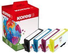 Kores Multi-Pack Tinte G1766KIT ersetzt hp 3YP35AE / No.963X Inhalt: 2 x schwarz (58 ml), je 1x cyan, magenta, gelb