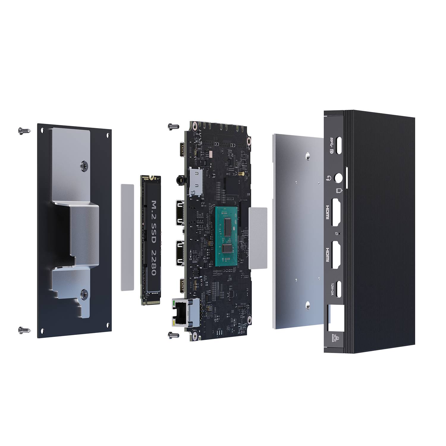 Orbsmart AW-14L Mini-PC Windows 11 Pro 4K Desktop PC/Computer lüfterlos/lautlos (Intel N5105, 8GB RAM,USB-C)