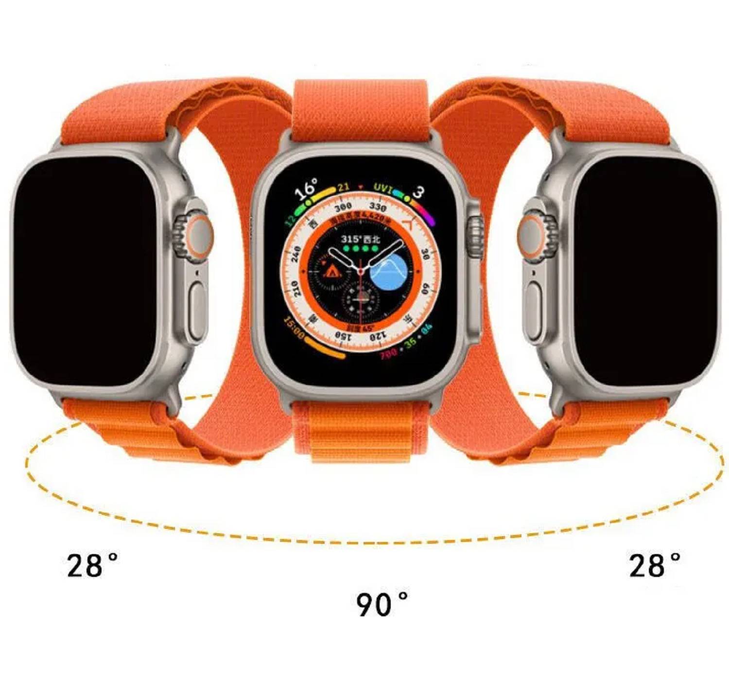 2x Blickschutz 9H Panzerhartglas für Apple Watch Ultra 2 49mm ANTI-SPY PRIVACY echtes Tempered Panzerglas Displayschutz Schutzglas Schutzfolie