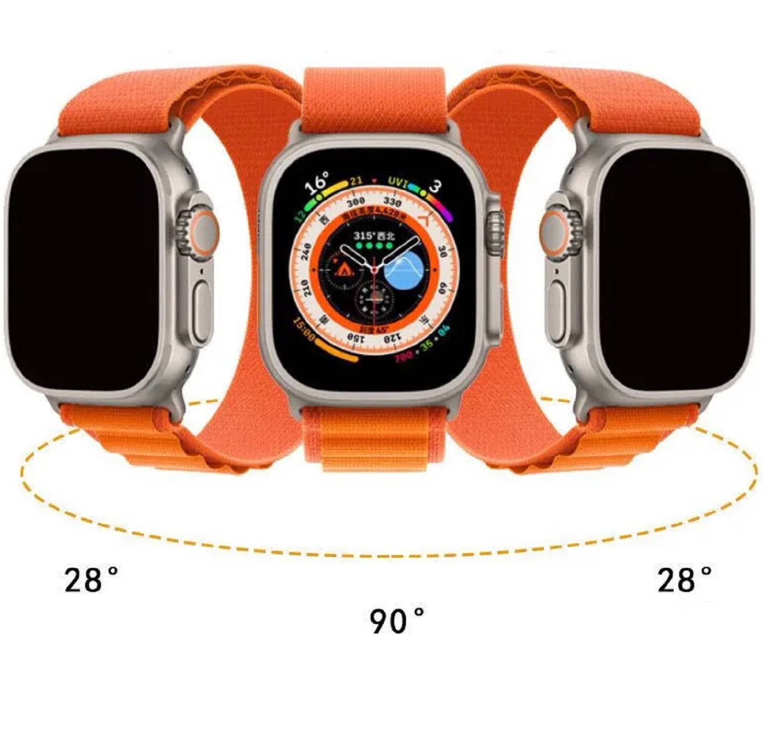 5x Blickschutz 9H Panzerhartglas für Apple Watch Ultra 49mm ANTI-SPY PRIVACY echtes Tempered Panzerglas Displayschutz Schutzglas Schutzfolie