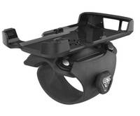 Schwarze Fahrrad-Lenkerstange-Handyhalterung mit verstellbarer Klemme und sicherer Ringbefestigung