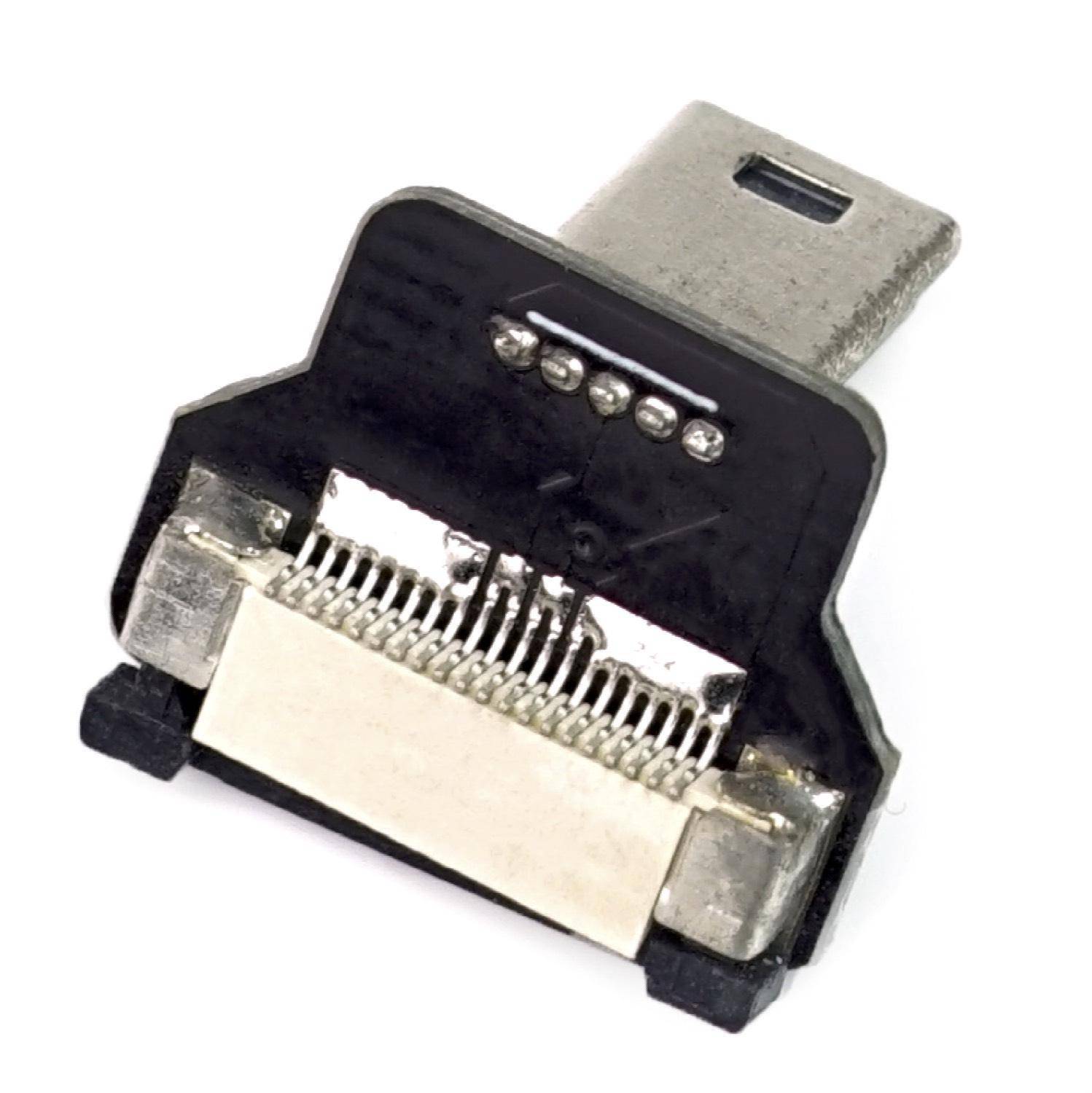 Mini USB 2.0 Typ B Stecker, nach unten gewinkelt, für DIY USB Kabel