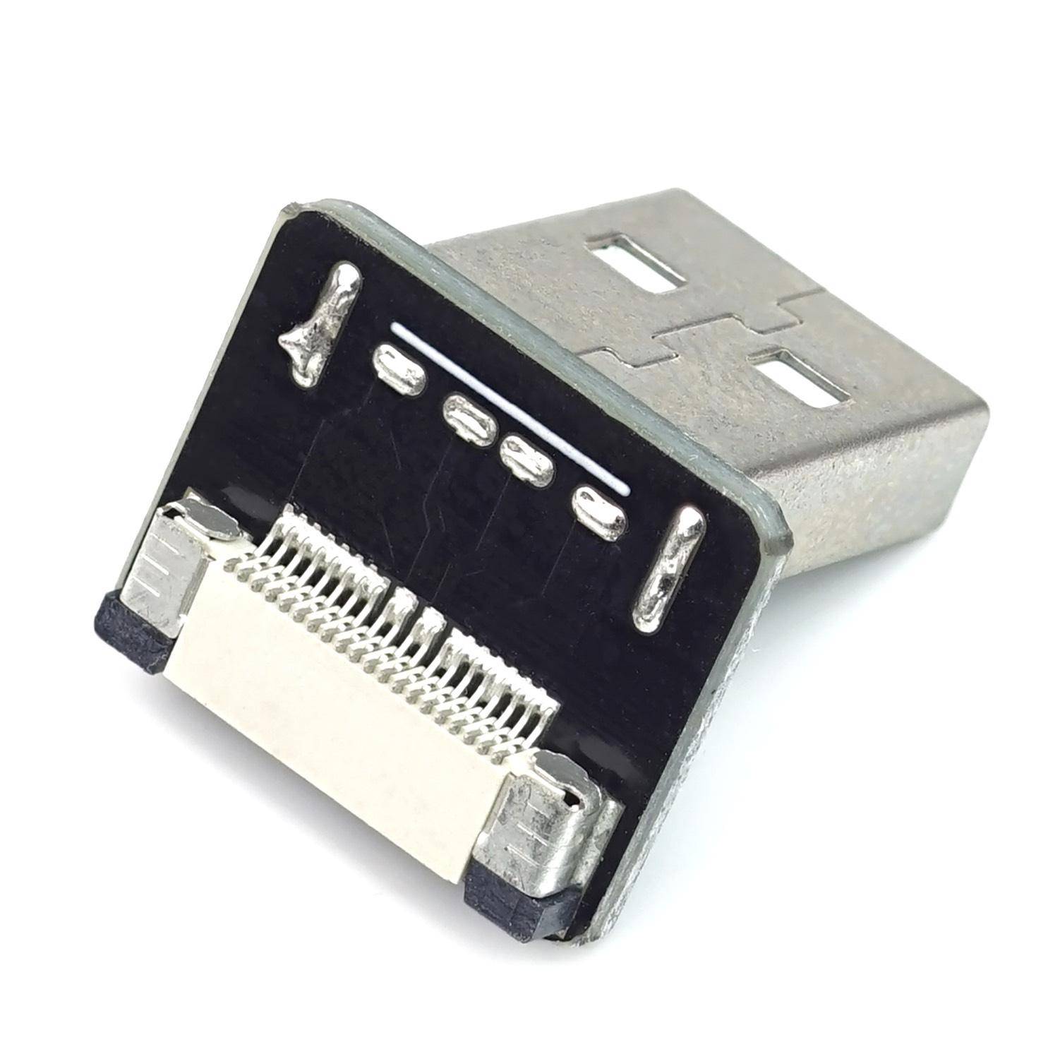 USB 2.0 Typ A Stecker, nach oben gewinkelt, für DIY USB Kabel