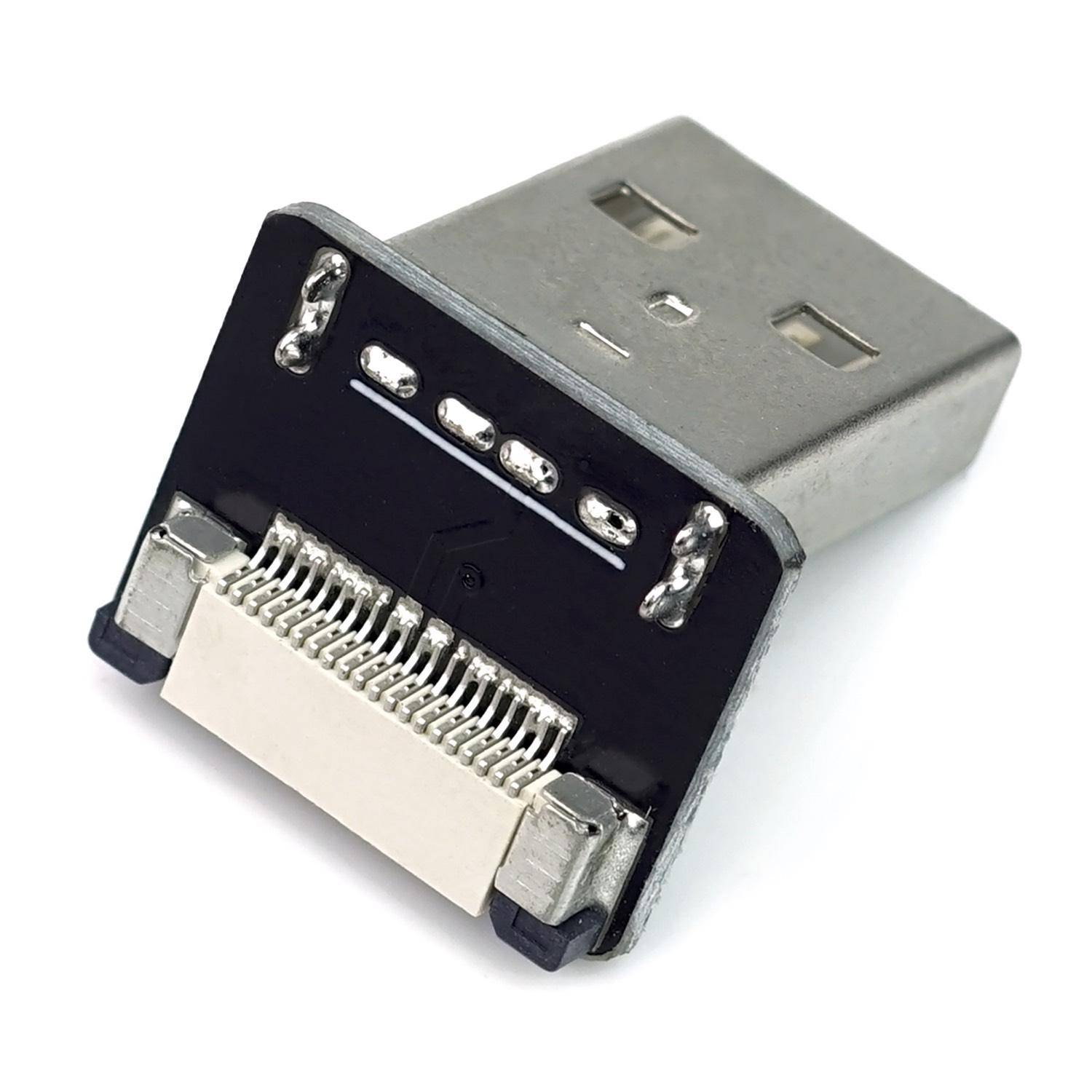 USB 2.0 Typ A Stecker, nach unten gewinkelt, für DIY USB Kabel