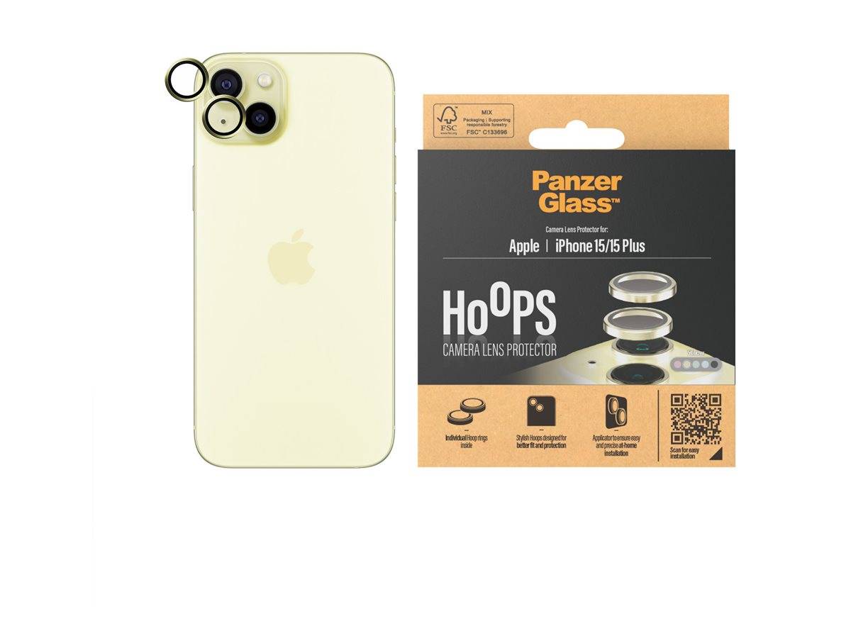 Hoops Camera Protector iPhone 15, 15 Plus Yellow