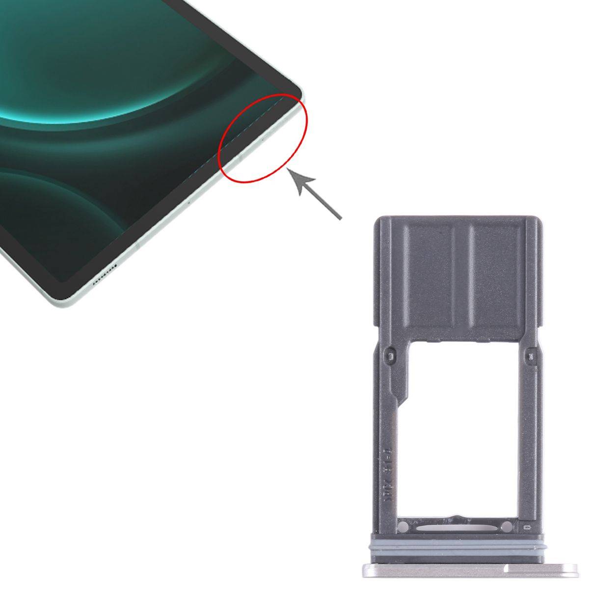 Für Samsung Galaxy Tab S9 FE SM-X510 Micro SD SIM Kartenhalter WiFi- Edition Silber