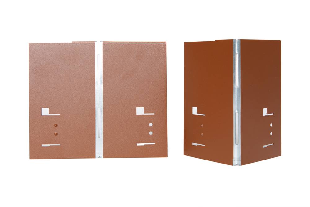 Alu/Zink Ecke für Rasenkanten Metall 13.5cm, Farbe:braun