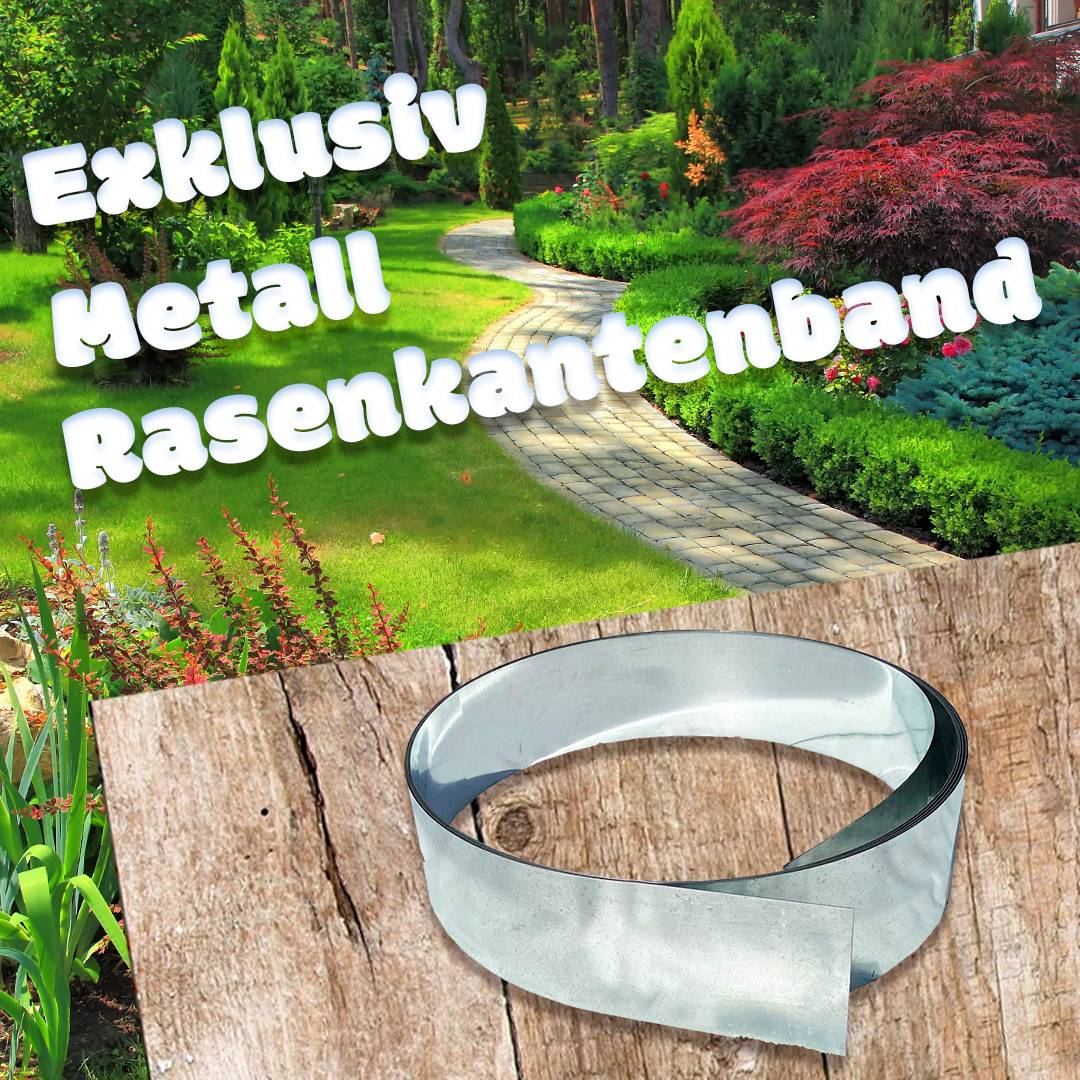 Rasenkantenband Metall Alu/Zink 20 cm x 10 Meter