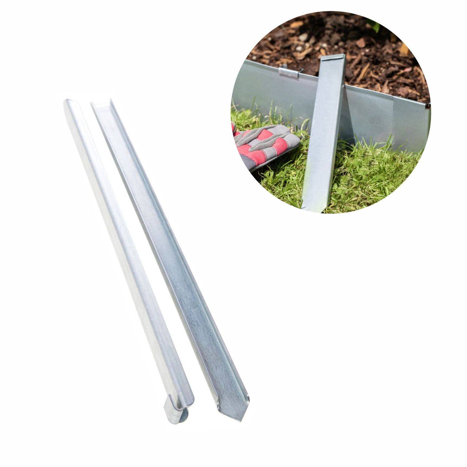 Erdanker für schmale Rasenkanten und Rasenkantenband 40 x 2,6 x 0,2 cm | Bodenanker | Erdnägel