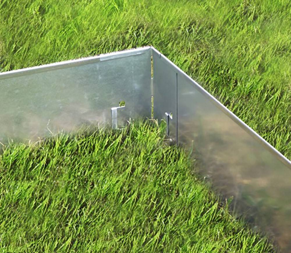Alu/Zink Ecke für Rasenkante 18.5cm, Farbe:ohne Farbe