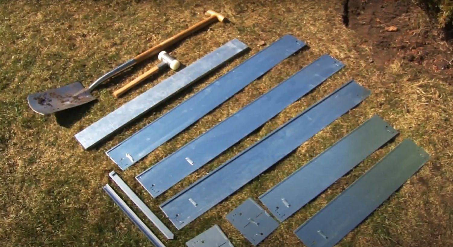 10er Set Rasenkanten Metall 13.5 cm hoch, 12 m lang | Beeteinfassung, Farbe:ohne Farbe