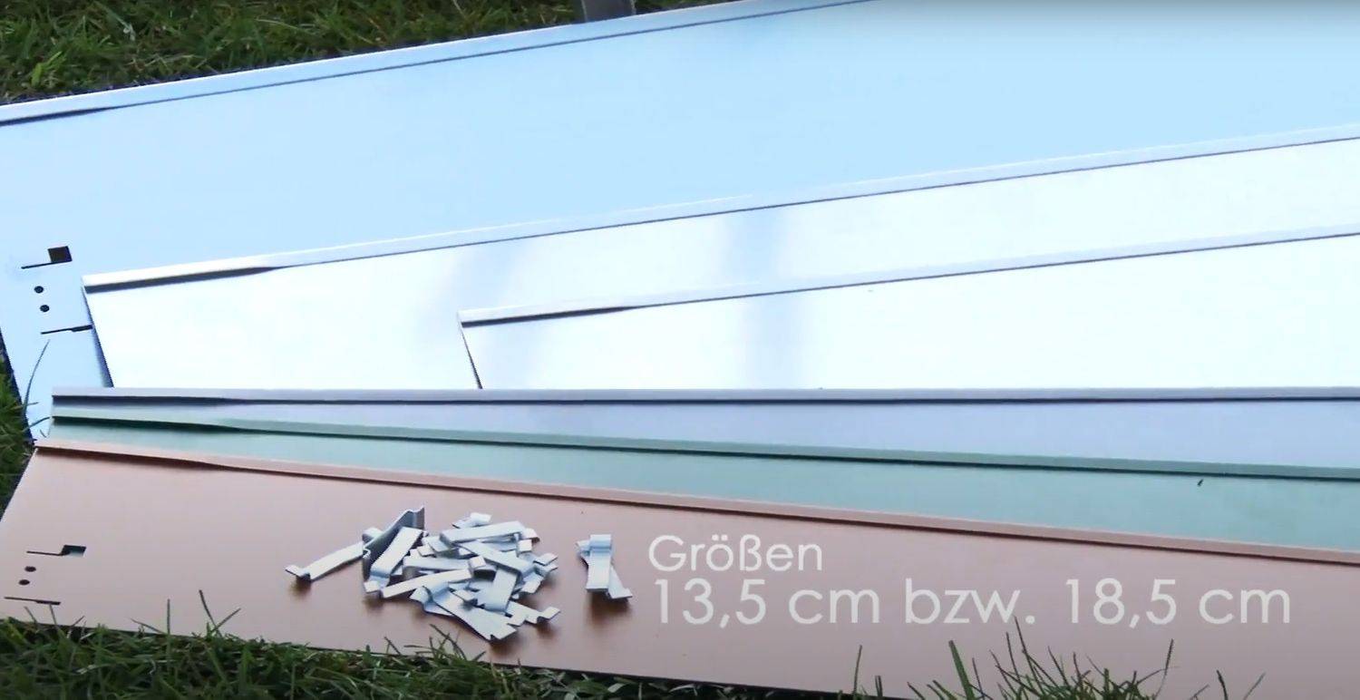 Rasenkanten Metall Länge 120 cm, Beeteinfassung, Farbe:Grau,5 Stück 18.5cm