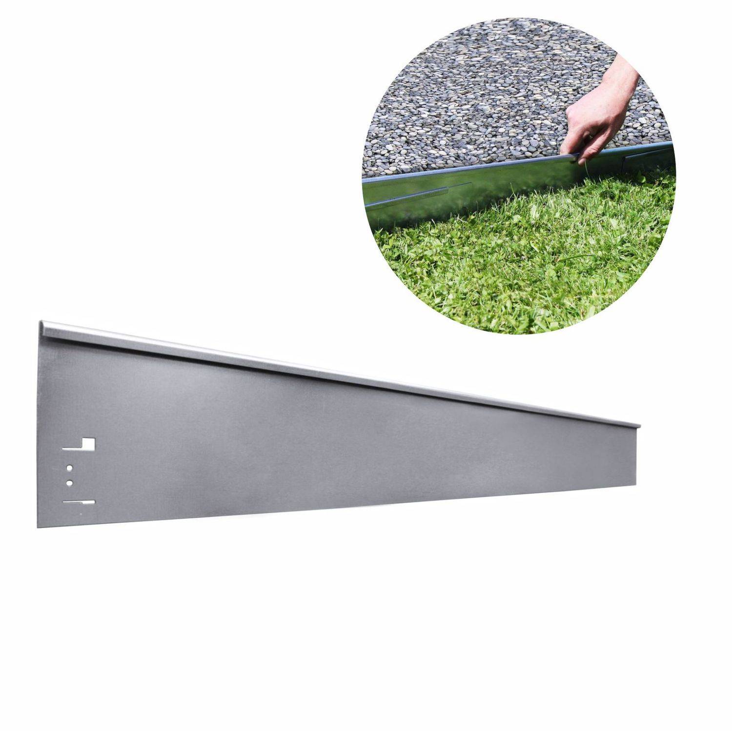 Rasenkante Abschlussstück 13,5cm x 113cm, Farbe:ohne Farbe