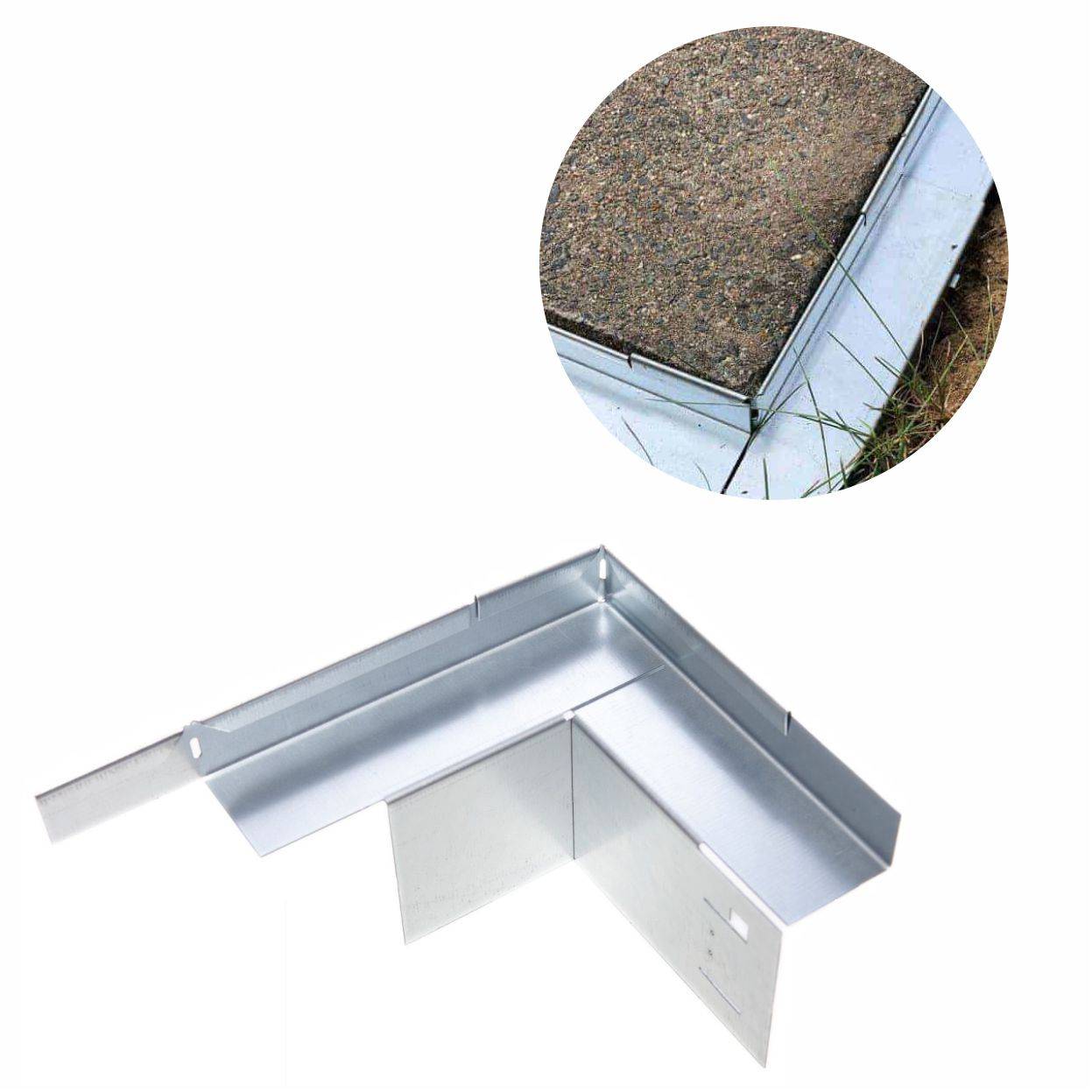 Ecke Innen für Rasenkante mit Radlauf 9,5 cm | Rasenkanten | Rasenmähkante, Farbe:ohne Farbe