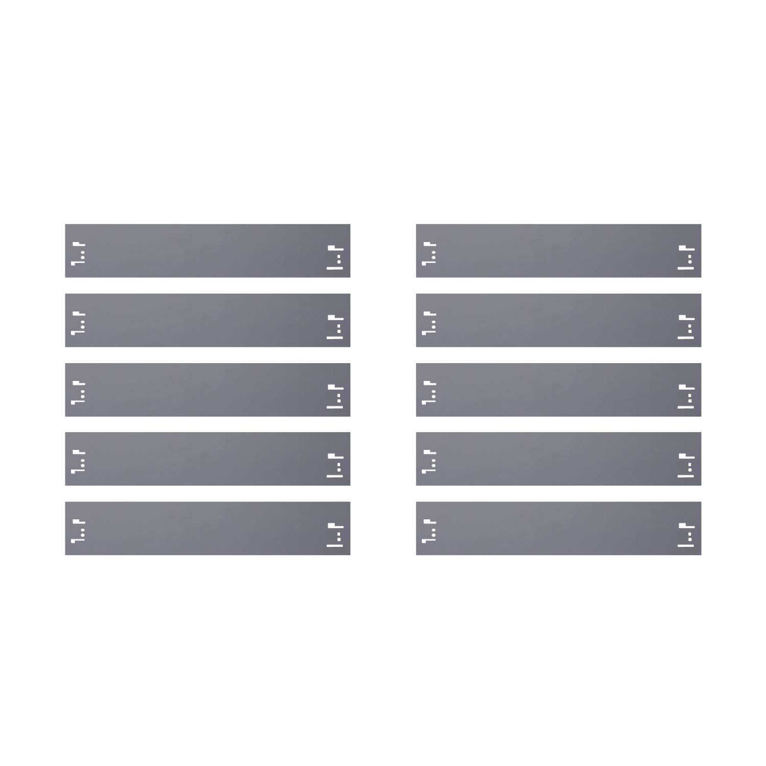 10er Set Rasenkanten Metall 18.5 cm hoch, 12 m lang | Beeteinfassung | Beetumrandung, Farbe:grau