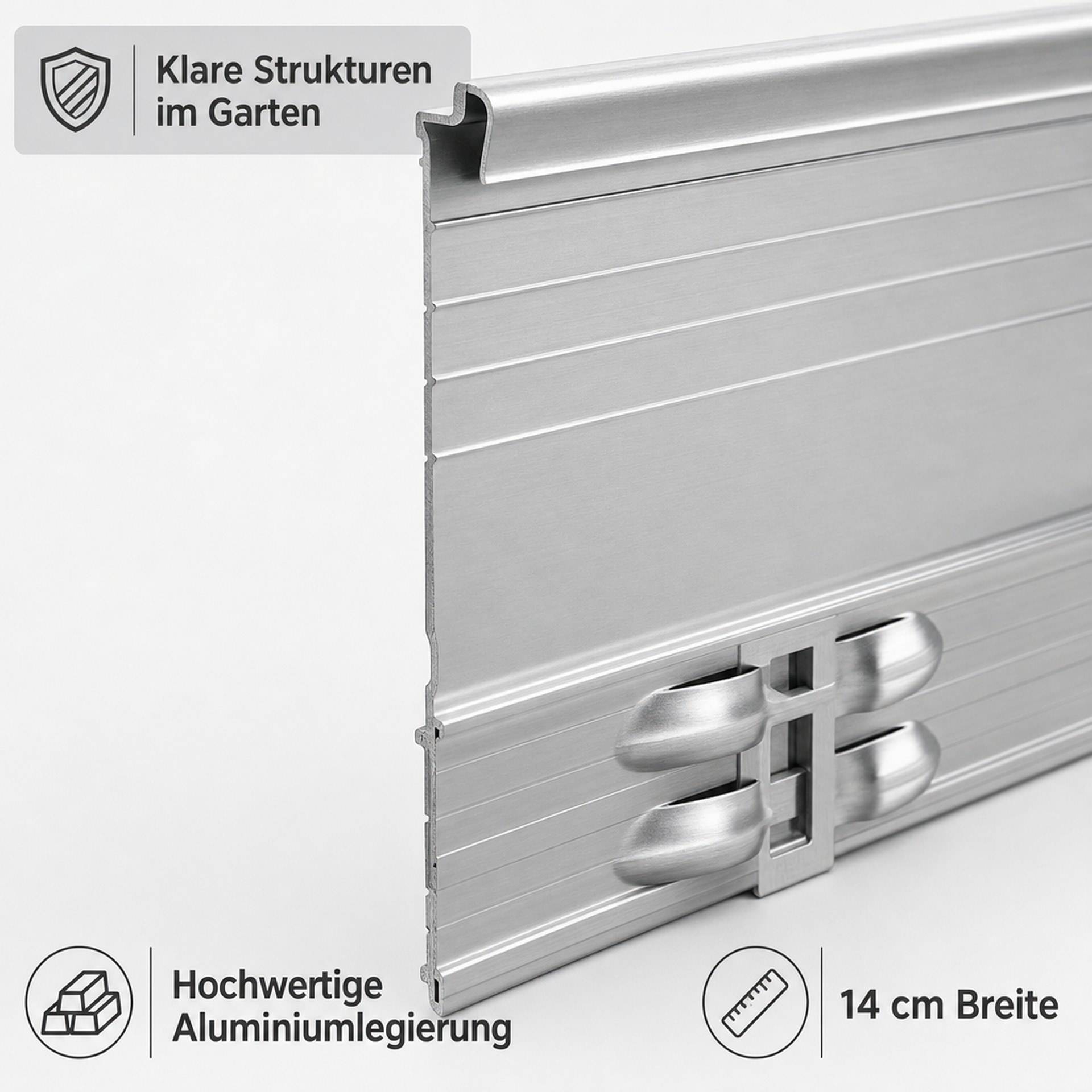 Aluminium Rasenkante 14x100cm Ultra Stark Beeteinfassung Witterungsbeständig