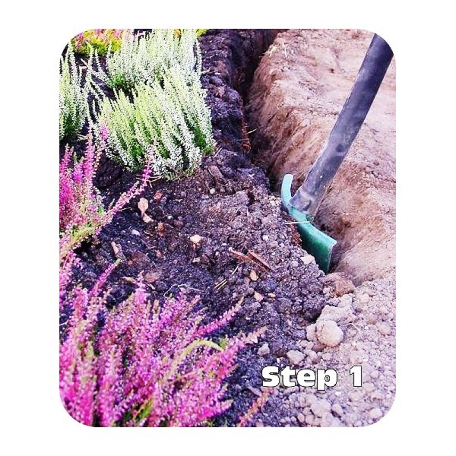 5er Set Rasenkantenband aus Kunststoff 15cm hoch 30m lang| Rasenkanten | Beetumrandung