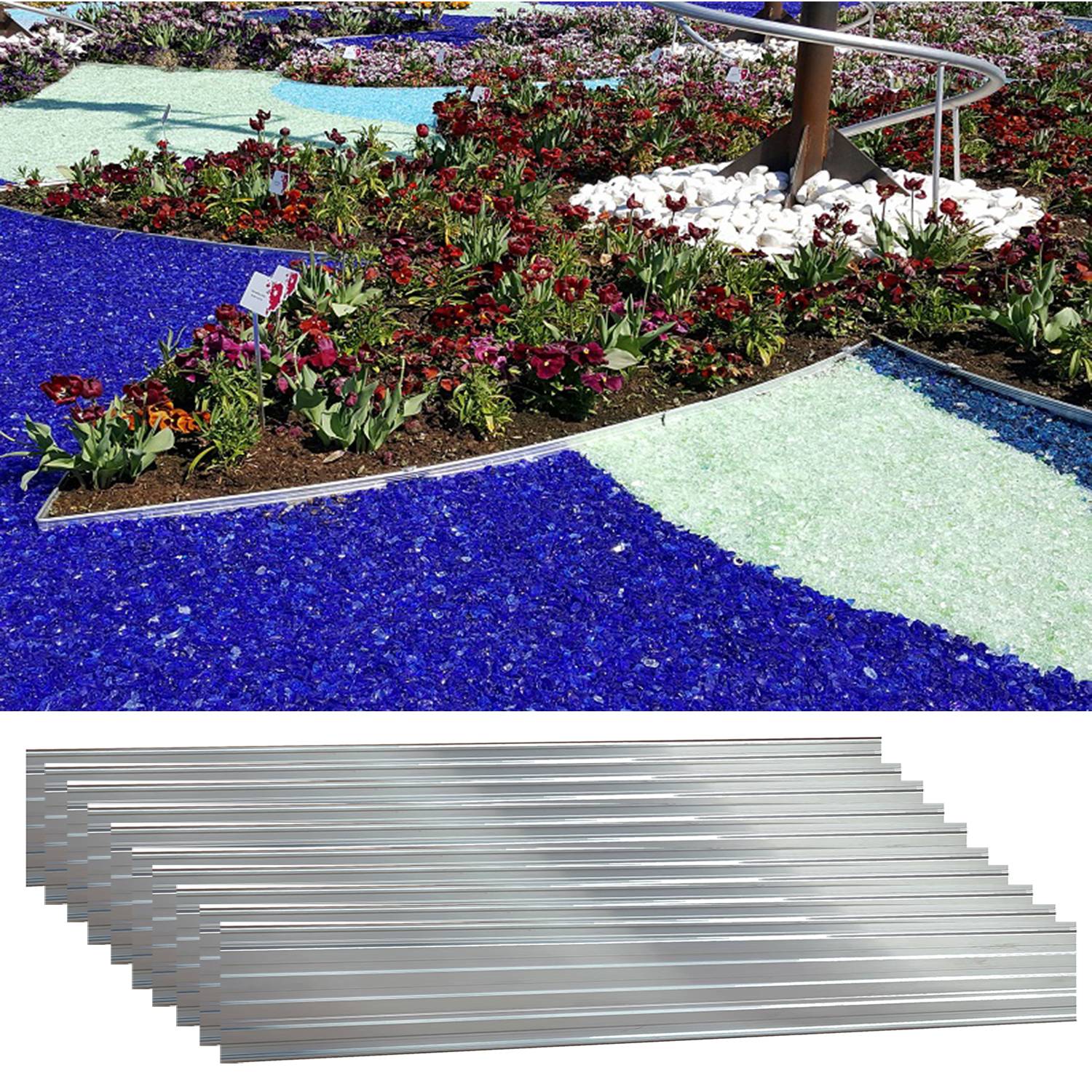10Set Green Universe Rasenkanten 10cm x 200cm (20m) | Beeteinfassung | Beetumrandung
