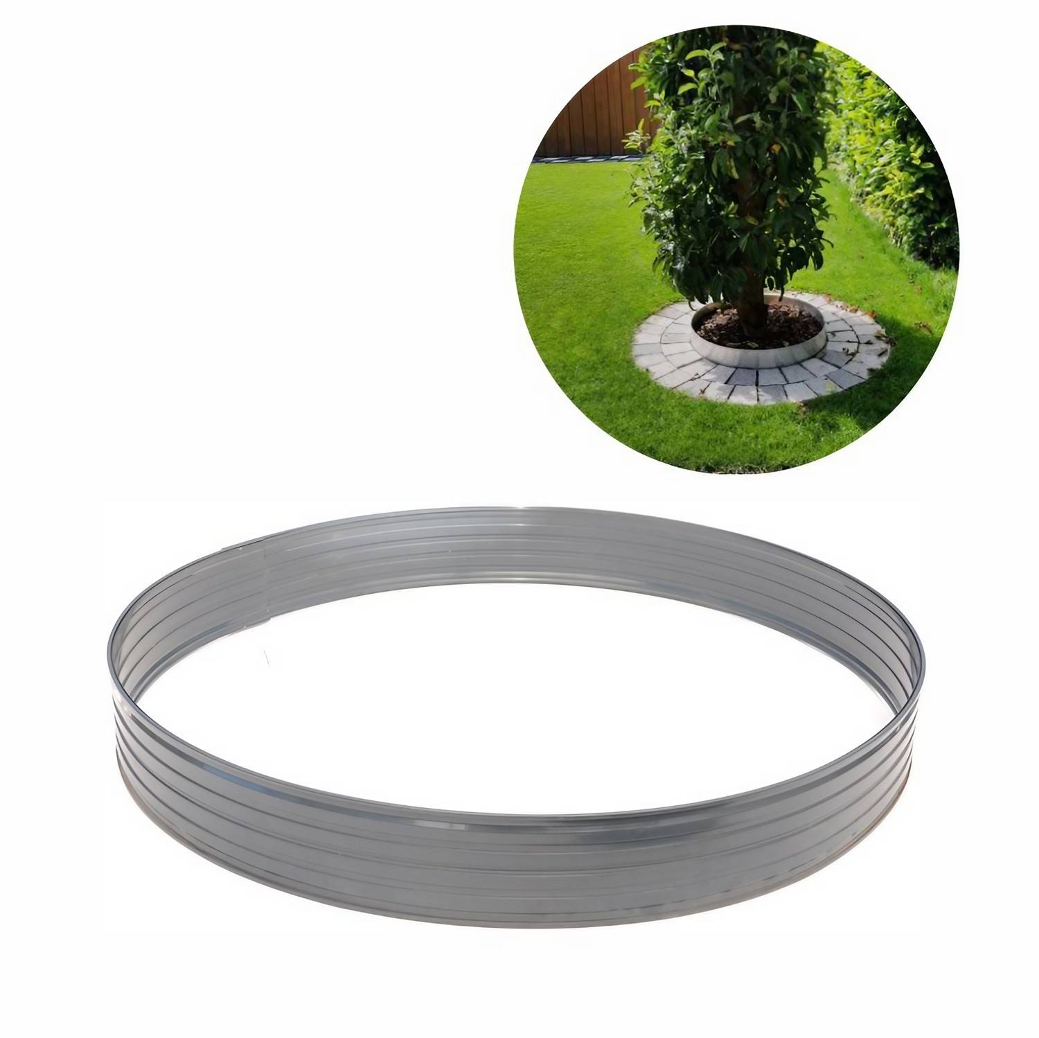 Baumring aus Alu Höhe 100 mm Durchmesser 1 m | Baumumrandung | Pflanzringe